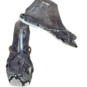 Dolce Vita Snake Print Clear Straps Rubber Sandals Square Toe Size 7.5